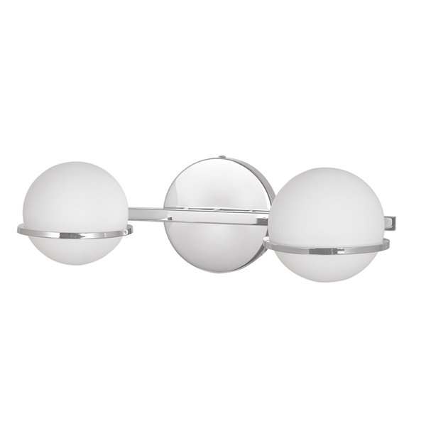 Dainolite Sofia Vanity Light 2 Light 14 In White Frosted Glass And Polished Chrome Sof