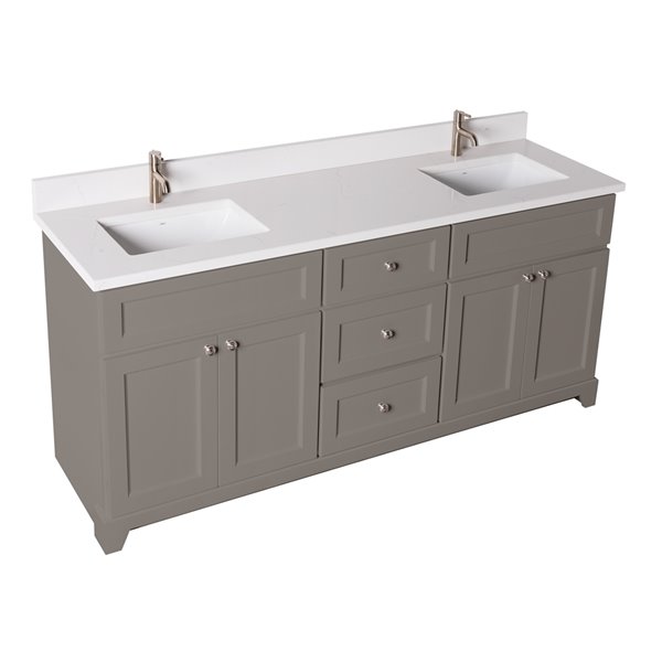 St. Lawrence London 72in Titanium Grey Double Bathroom Vanity