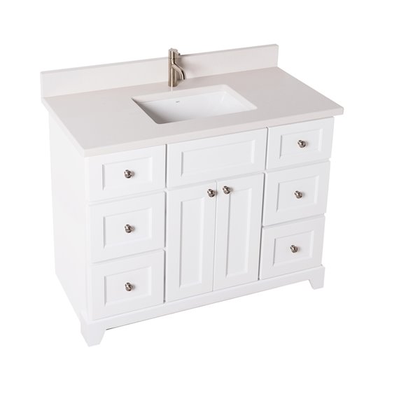 St. Lawrence London 42in White Single Bathroom Vanity with