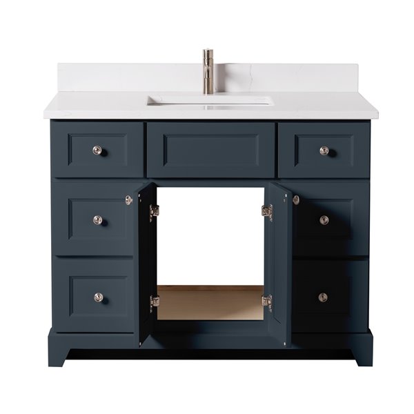 St. Lawrence Cabinets London 42-in Blue-Grey Single Sink Bathroom ...