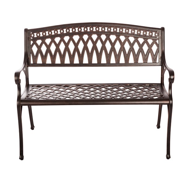 Patio Flare Perry Cast Aluminum  KD Park Bench - Antique Bronze Finish - 40.55-in