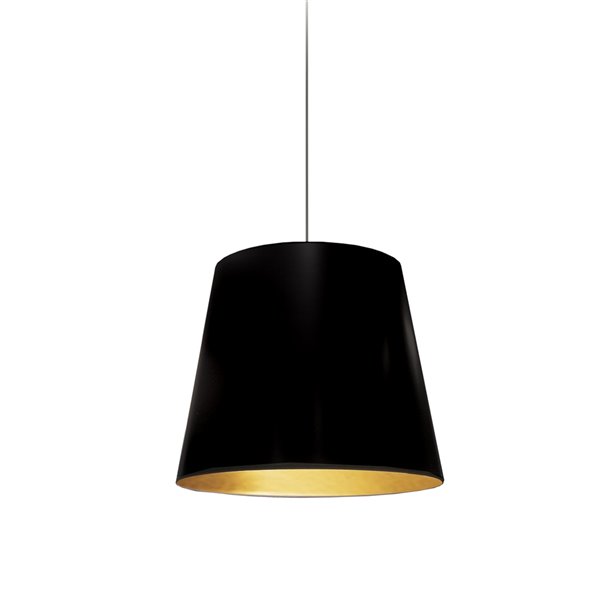 Dainolite Oversized Drum Pendant Light - 1-Light - 14-in x 14-in - Black/Gold