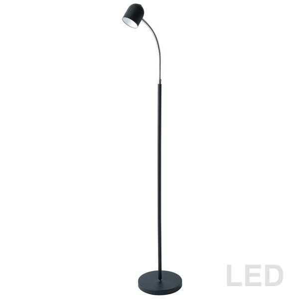 Dainolite Floor Lamp - 1-LED Light - Satin Black