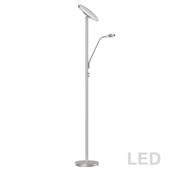 Dainolite Mother & Son Floor Lamp - 2-LED Light - Satin Chrome