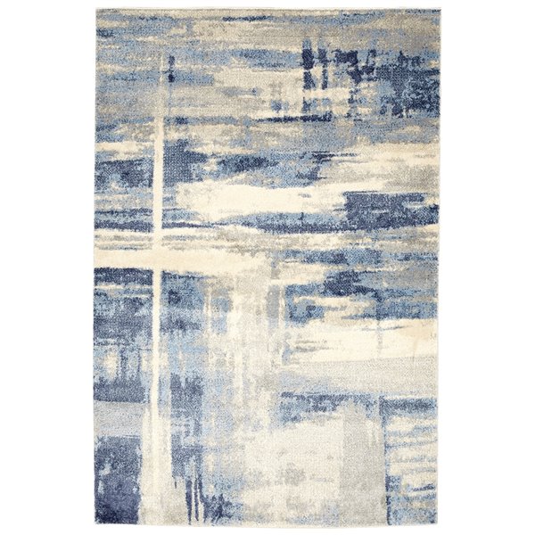 Viana Abstract Soft Rug - 5-ft 3-in x 7-ft 6-in - Light Grey Blue
