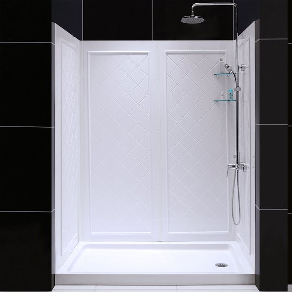 DreamLine QWALL-5 Shower Base and Backwalls - 60-in