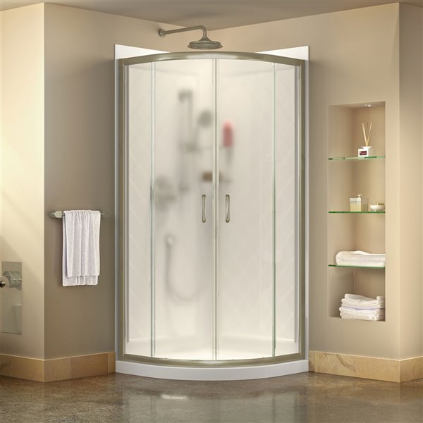 Cabine de douche en coin avec base Prime noire par DreamLine, 74