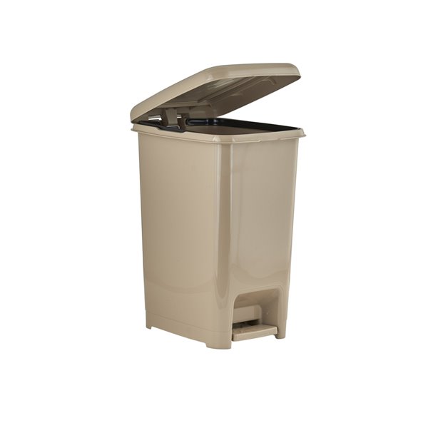 Superio Trash Can Step Lid 13in 10L Beige 731 RénoDépôt