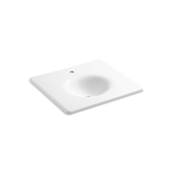 Lavabo de meuble-lavabo Iron/Impressions avec un trou de robinet, 25 po, blanc