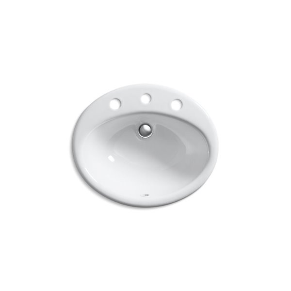 Lavabo De Salle De Bain Encastré Avec Trous Déployé 8 Po Kohler Blanc 2905 8 0 Réno Dépôt 