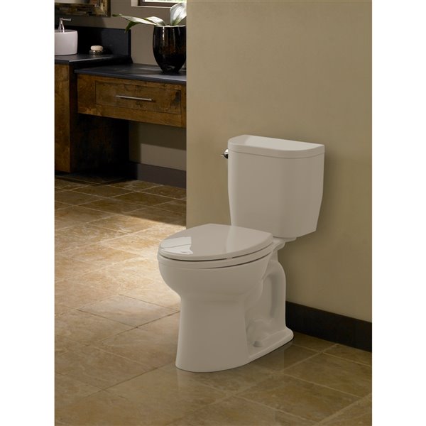 Toilette A Cuvette Allongee Entrada De Toto Hauteur Ergonomique Blanc Coton Reno Depot