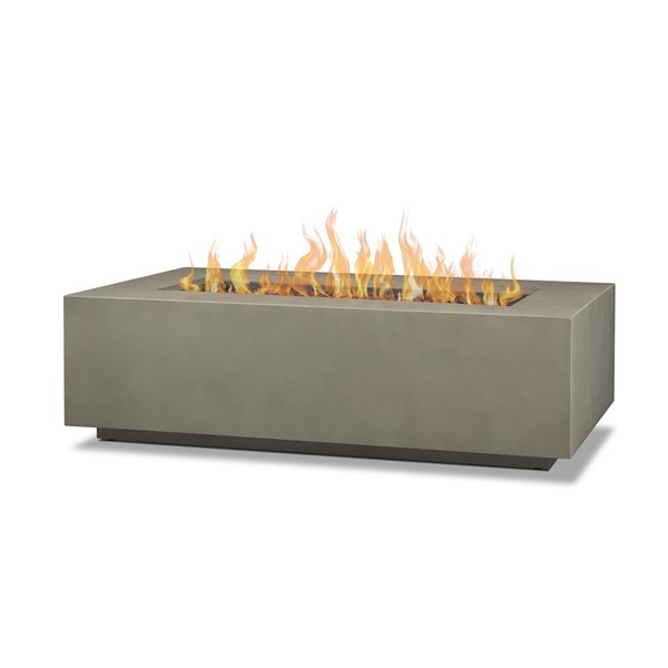 Real Flame Aegean Rectangular Liquid Propane Outdoor Gas Fire Table - 50,000 BTU - Mist Grey - 32-in x 50-in