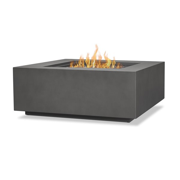Real Flame Aegean Square Lp Outdoor Gas, Square Lp Gas Fire Pit With Slate Mantel