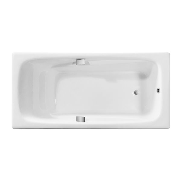 Streamline 32W x 67L Glossy White Cast Iron Drop-in Bathtub and a ...