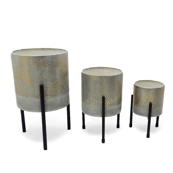 Gild Design House Ambre Metal  Decorative Table Top Planters - Set of 3
