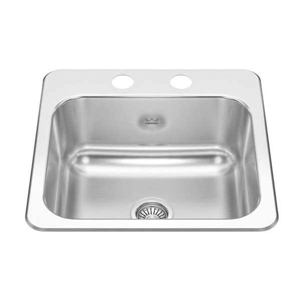 Kindred Creemore Drop In Single Bowl Stainless Steel Kitchen Sink 15 In X 15 In X 6 In Csla1515 6 2cb Reno Depot