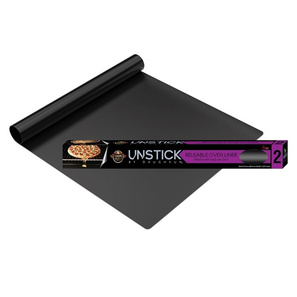 UNSTICK Reusable Black Oven Liner for BBQ - 16.25-in x 23-in