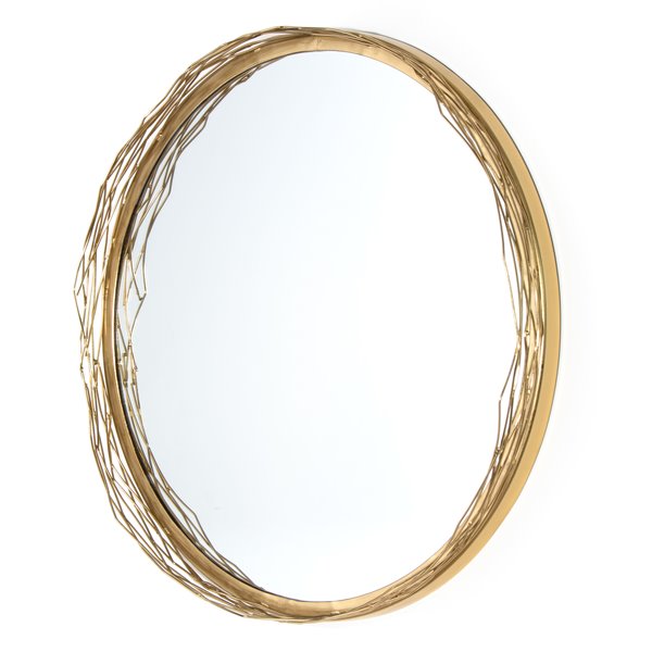 Gild Design house Jazlyn Round Metal Mirror Gold 19in 0200881
