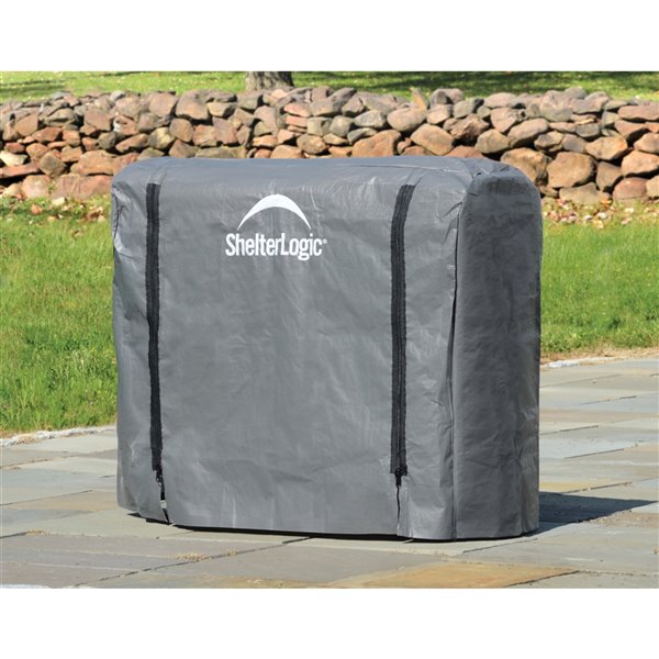 ShelterLogic 4-ft x 4-ft x 1-ft Grey Polyester Firewood Cover 90477 ...