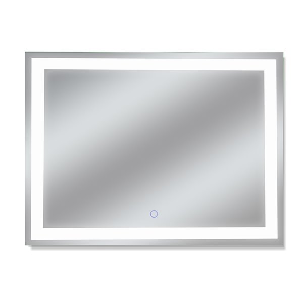 Miroir avec DEL tricolore Edison de Dyconn Faucet, rectangulaire, 48 po x 36 po