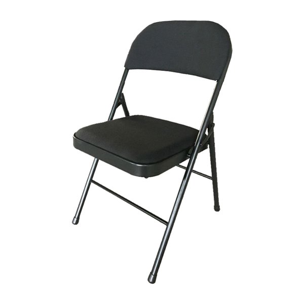 Chaise pliante de luxe rembourrée en tissu – Noir H-3139BL - Uline