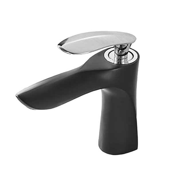 Lukx® Splash Julia Single Hole Basin Faucet - Matt Black/Chrome