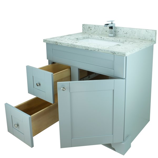 Lukx Bold Damian 36-in Grey Single Sink Bathroom Vanity With Milky Way ...