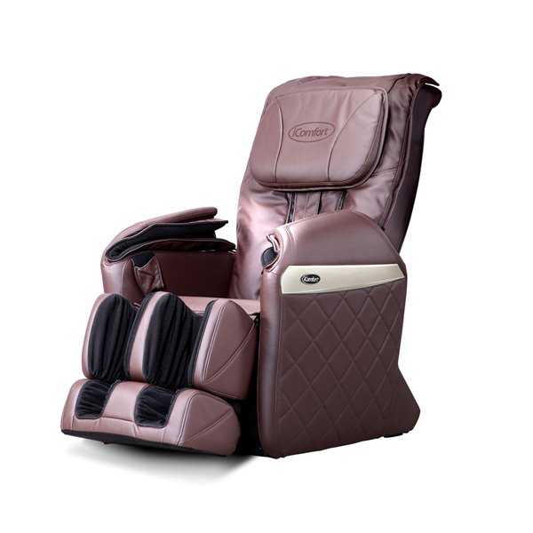 iComfort IC6600 Massage Recliner - Faux Leather - Brown