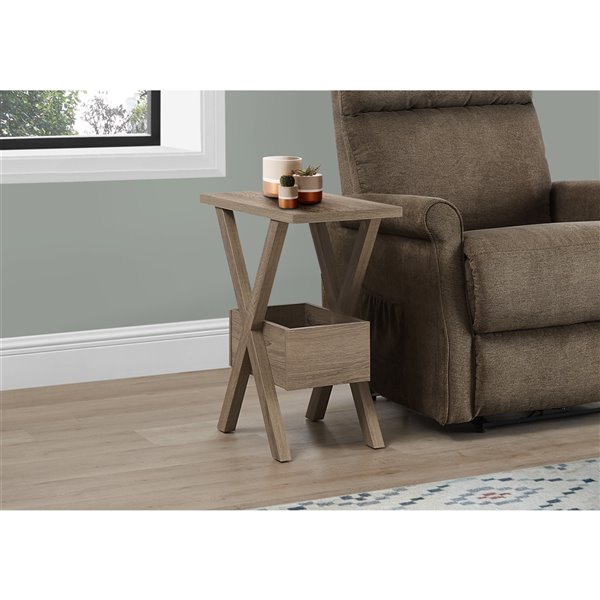 Monarch Specialties Accent Table Dark Taupe Finish 24in H RénoDépôt