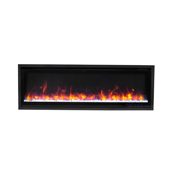 Paramount Kennedy II Commercial-Grade Recessed and Surface Mounted Electric Fireplace - 42-in - 5000 BTU - Black