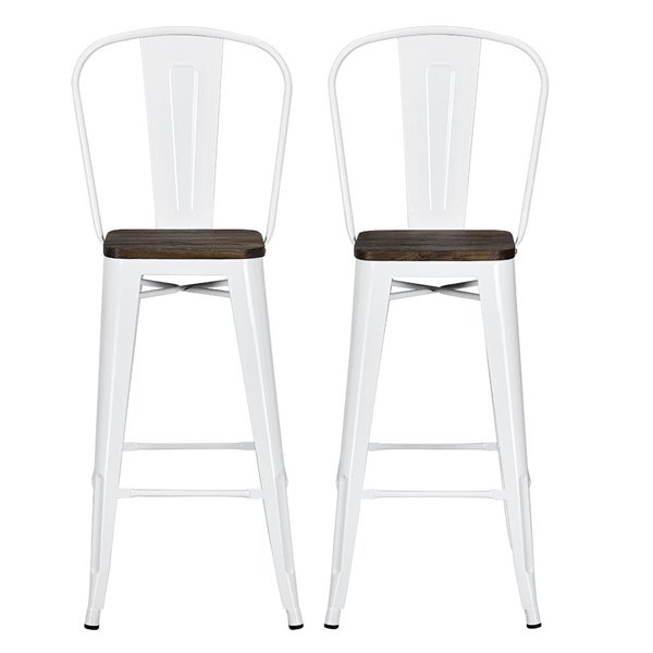 Dhp luxor metal stool with wood seat new arrivals