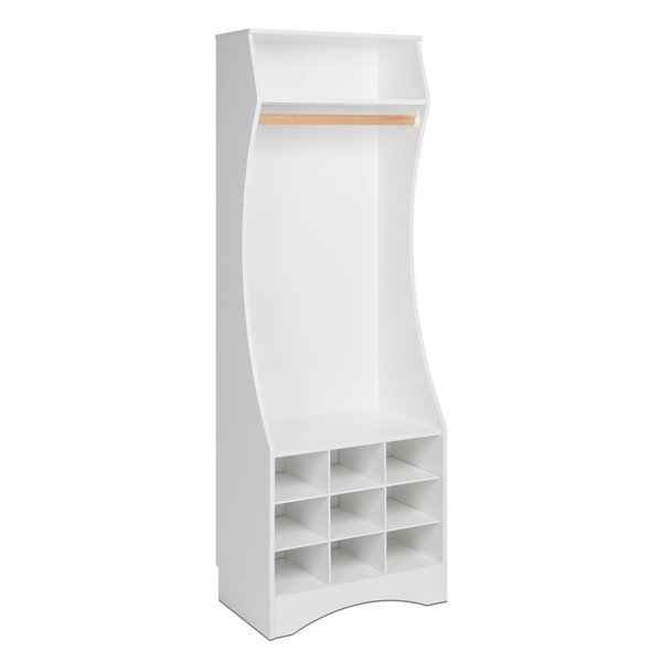 Prepac Compact Wardrobe with Shoe Storage in White Finish - 72-in x 25-in x 15.75-in