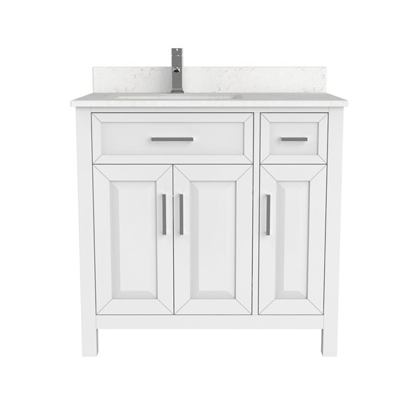 Project Source White 36-in White Undermount Single Sink Bathroom Vanity with White Cultured Marble Top