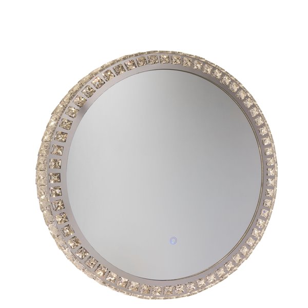 Miroir à éclairage DEL Reflections AM302 d'Artcraft Lighting, 24 po x 24 po, cristal