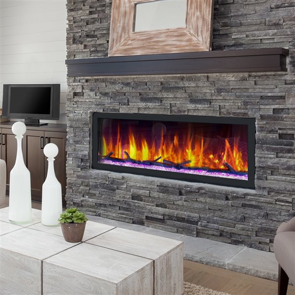 Dynasty Cascade Smart Control Electric Fireplace - 52-in - Black