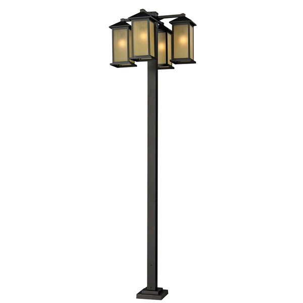 Lampadaire extérieur solaire/DEL de 74,5 po par Outsunny, noir 842