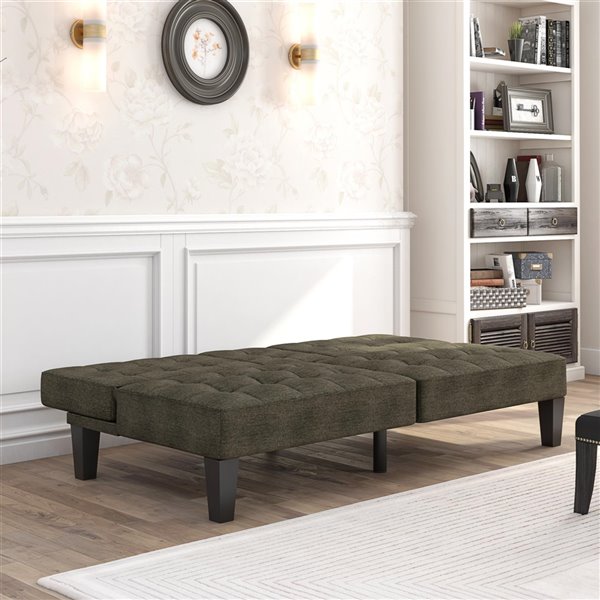 DHP Dorel Julia Convertible Split Back Futon with Cup Holder 2288429 RénoDépôt