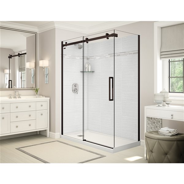 Ensemble de douche en coin Utile de MAAX, drain à gauche, 60 po x 32 po x 84 po, Origin Arctik Ensemble de douche en coin Utile de MAAX, drain à gauche, 60 po x 32 po x 84 po, Origin Arctik