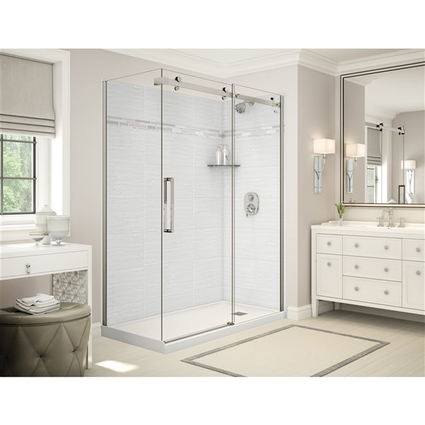 Ensemble de douche en coin Utile de MAAX, drain à droite, 60 po x 32 po x 84 po, Origin Arctik Ensemble de douche en coin Utile de MAAX, drain à droite, 60 po x 32 po x 84 po, Origin Arctik
