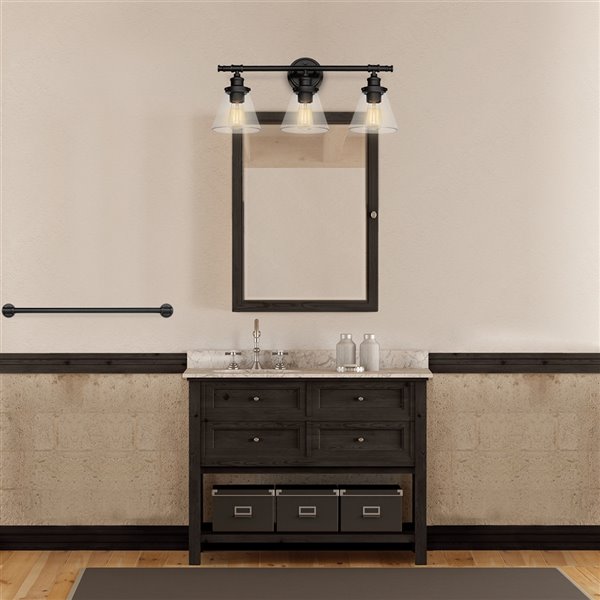 Globe Electric Parker 3-Light Vanity Light Oil Rubbed Bronze with