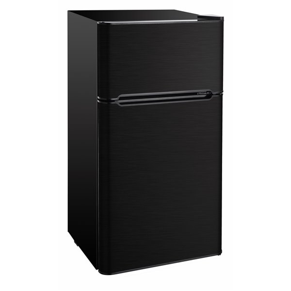 RCA 4.5 cu ft Freestanding 2-Door Refrigerator with Freezer Compartment - Black Stainless Steel