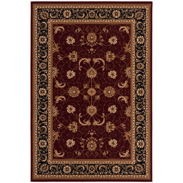 Rug Branch Majestic Vintage Rectangular Area Machine Made 5 Ft X 8 Red And Black Ja2117rdbk58 Réno Dépôt - Where Is Home Decorators Collection Made