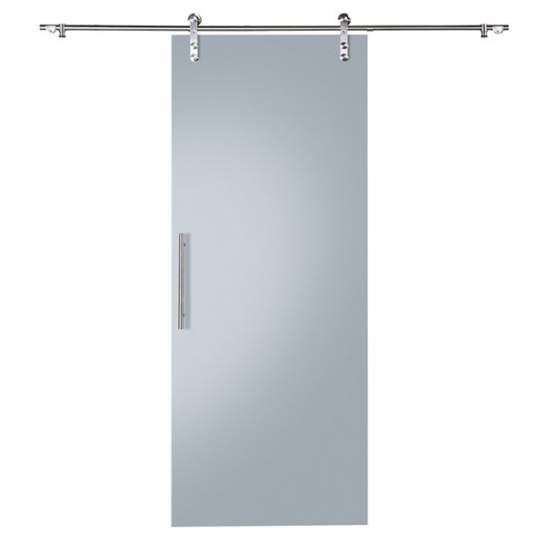 Porte-miroir coulissante économique par Colonial Elegance de 60 po x 80 1/2  po, cadre en métal blanc