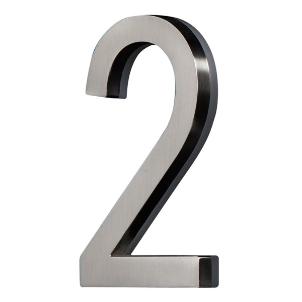 PRO-DF Contemporary House Number - Number 2 - 5-in - Satin Nickel