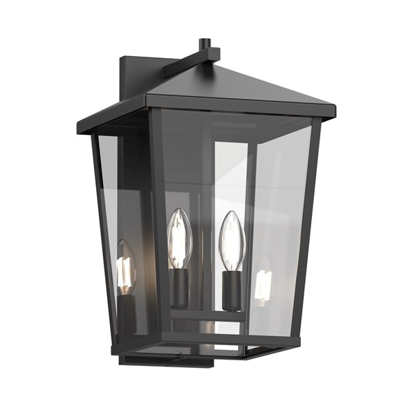 Luminaire mural d'extérieur 2 lumières Amando par Canarm 12,5 po métal noir  IOL268BK