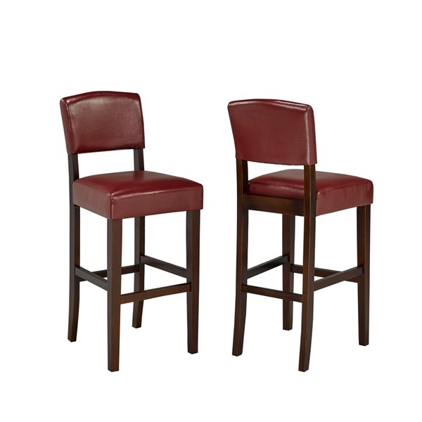 Brassex Contemporary Counter Stool in Red 24in Set of 2 RénoDépôt