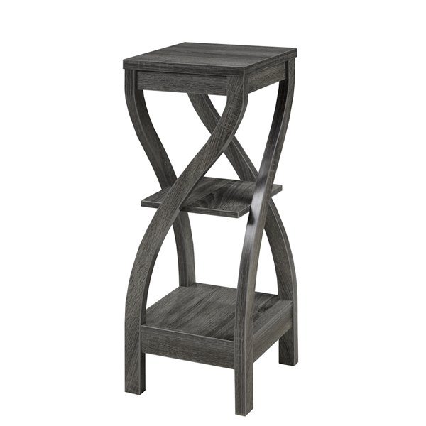 Brassex 2Tier Decorative Plant Stand Grey Finish 36in