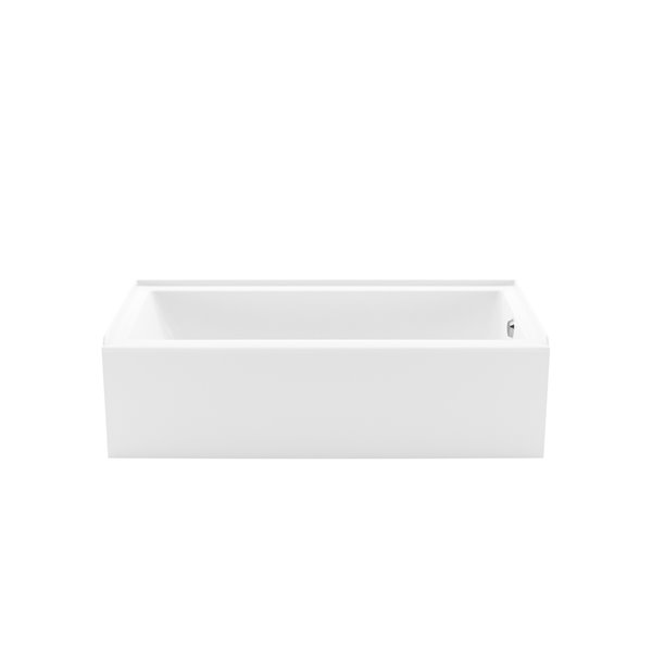 MAAX Bosca Access Alcove Acrylic Bathtub with Right Drain and Anti-Slip Floor - 60-in x 30-in - White