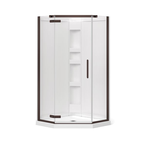 MAAX Hana NeoAngle Shower Kit with Base and Wall 40in x 40in x 78.