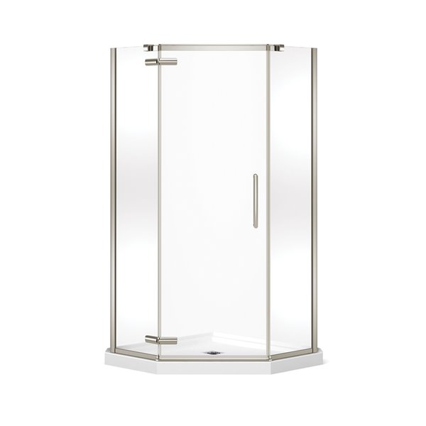 MAAX Hana 40in x 40in x 78.75in Brushed Nickel NeoAngle Corner